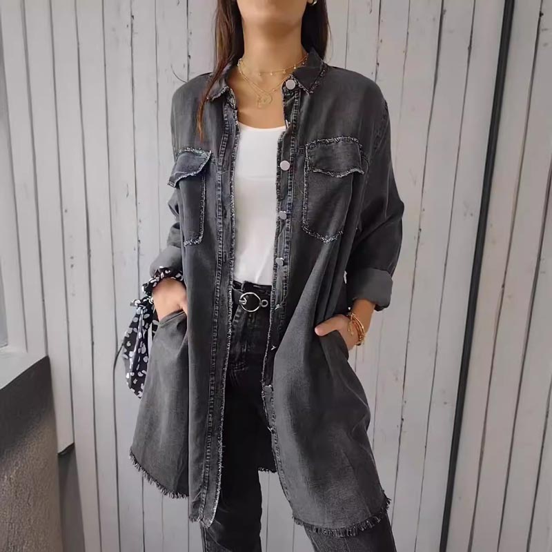Deandra™ - Oversized Denim-Hemd