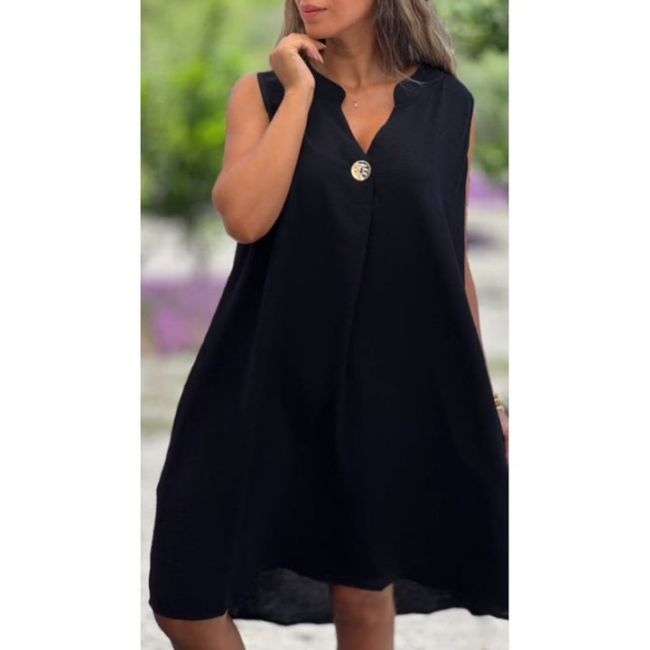 Elsie - Ärmelloses V-Ausschnitt Kleid
