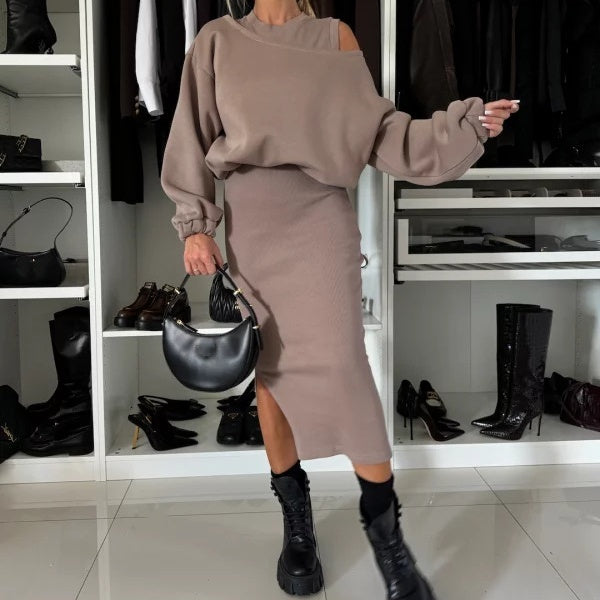 Martina - Sweatshirt Und Ärmelloses Kleid Für Frauen