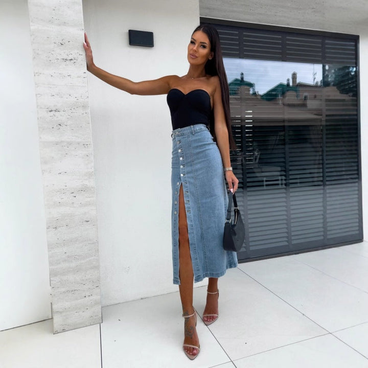 Chiara | Modischer, figurbetonter Jeansrock