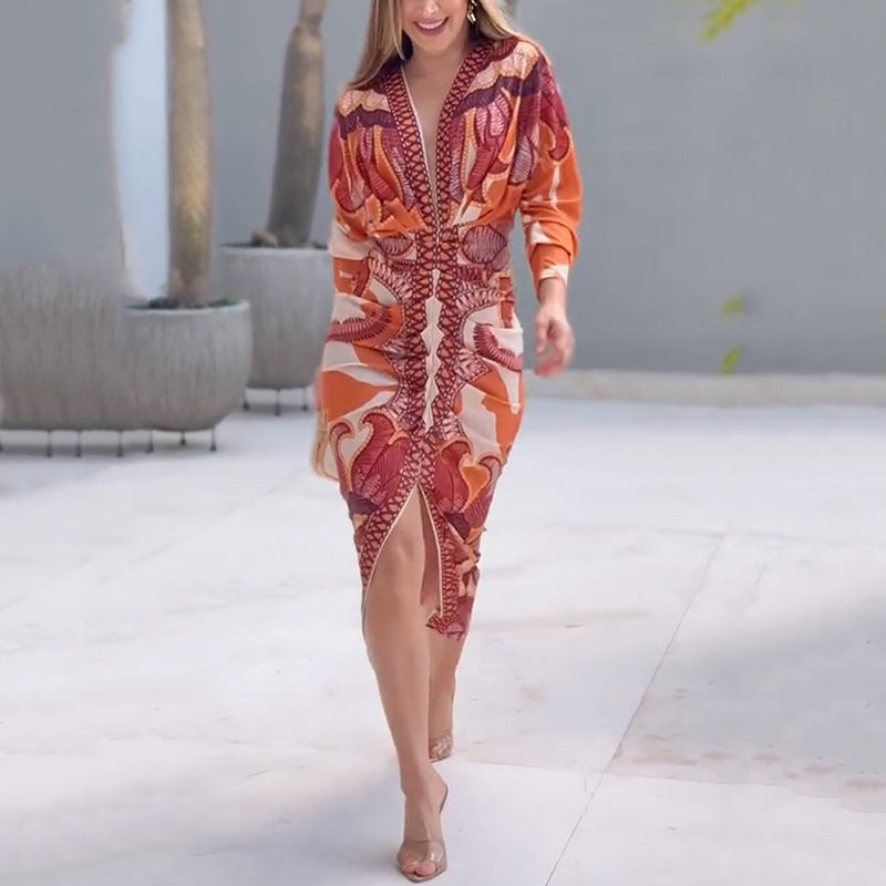 Blysse™ Schickes V-Ausschnitt Kleid