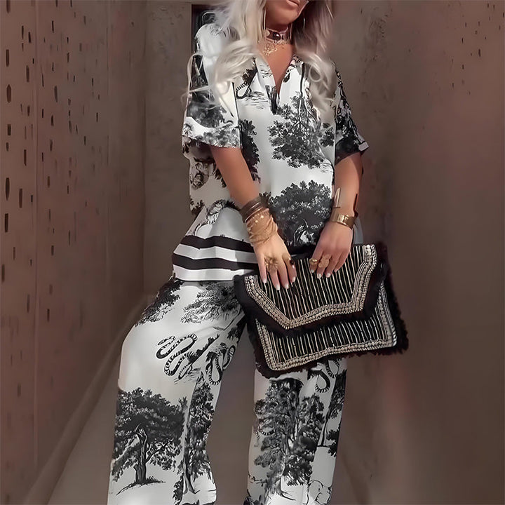 Cora™ - Bedrucktes Chic Zwei-Teile-Set