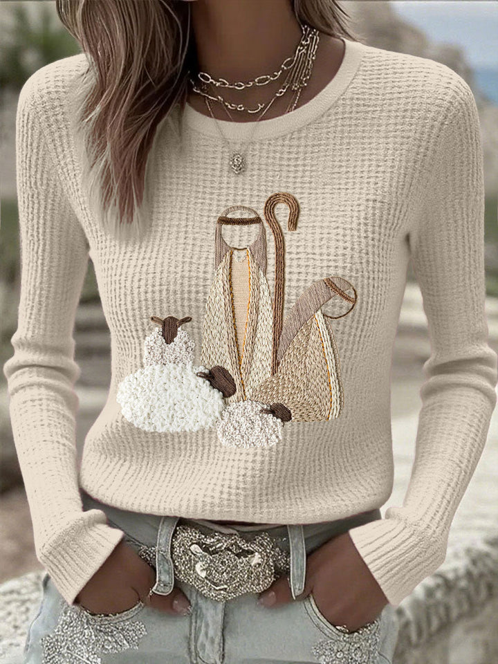 Damen Weihnachts Jesus Krippe Tops