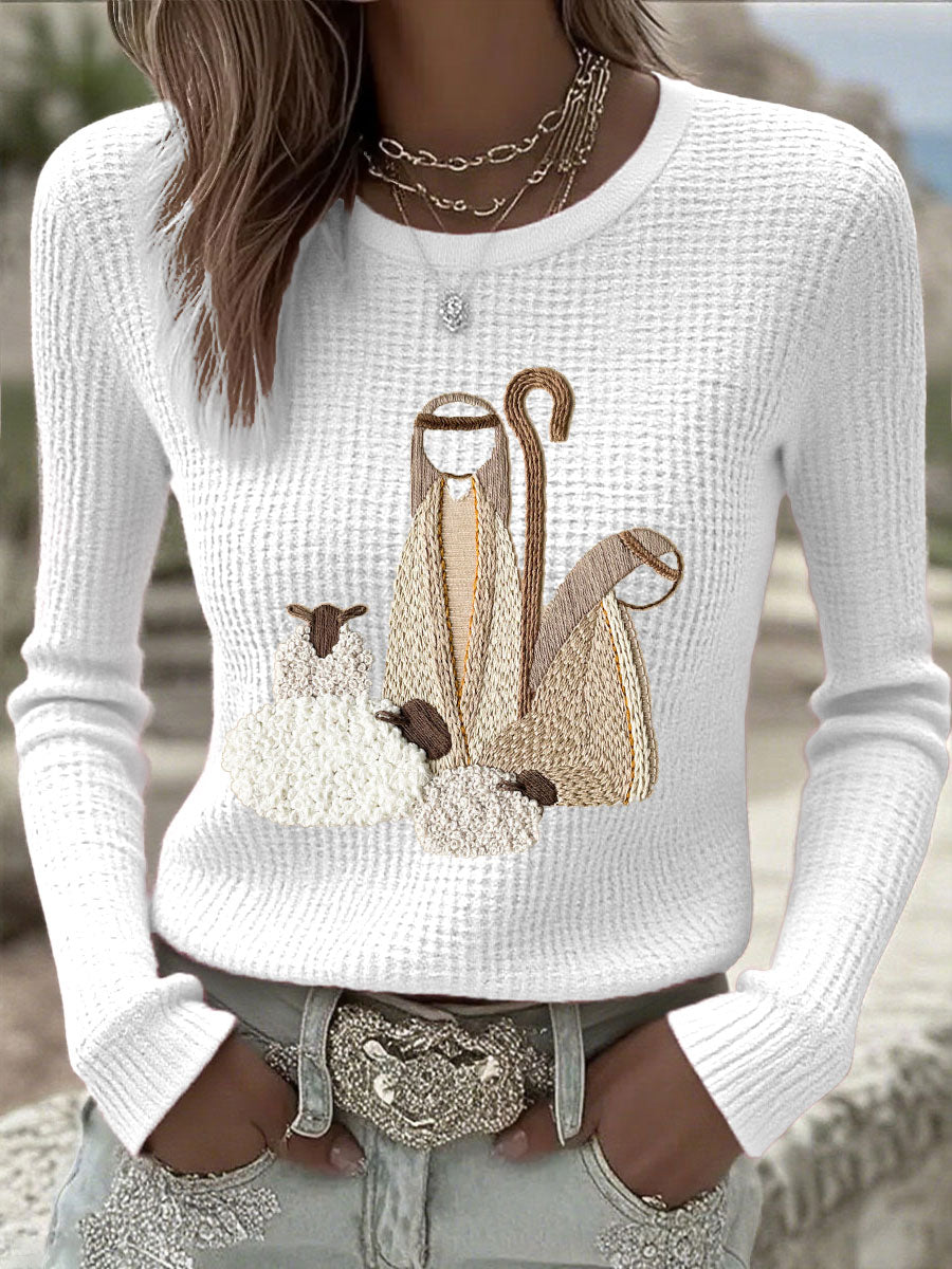 Damen Weihnachts Jesus Krippe Tops