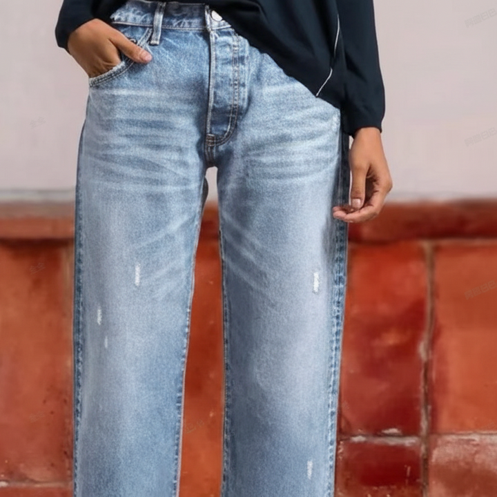 Retro kurze gerade Jeans für Frauen