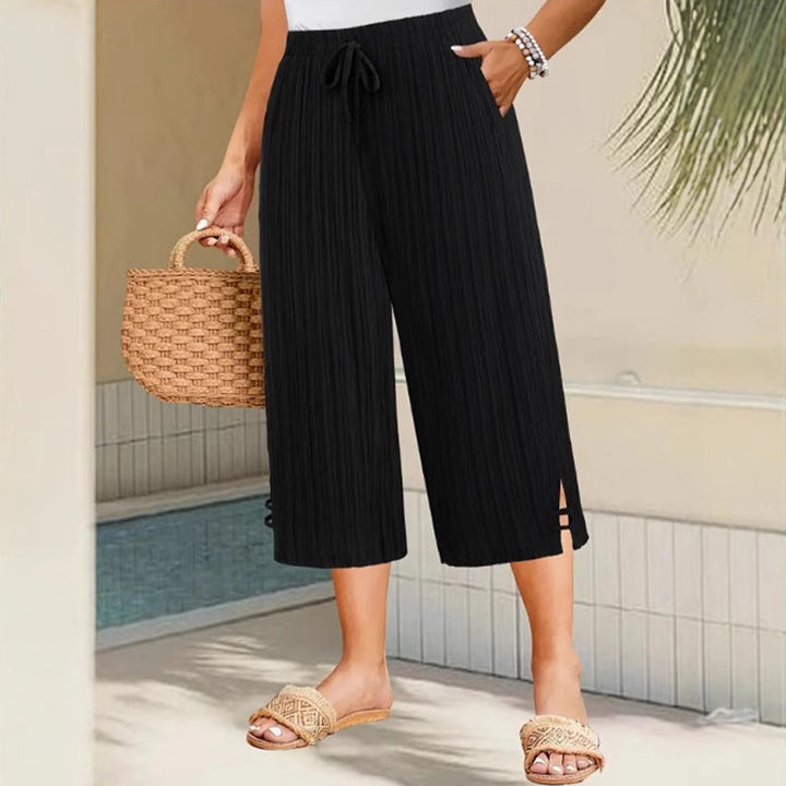 Weite Capri-Hosen für Damen mit praktischen Taschen