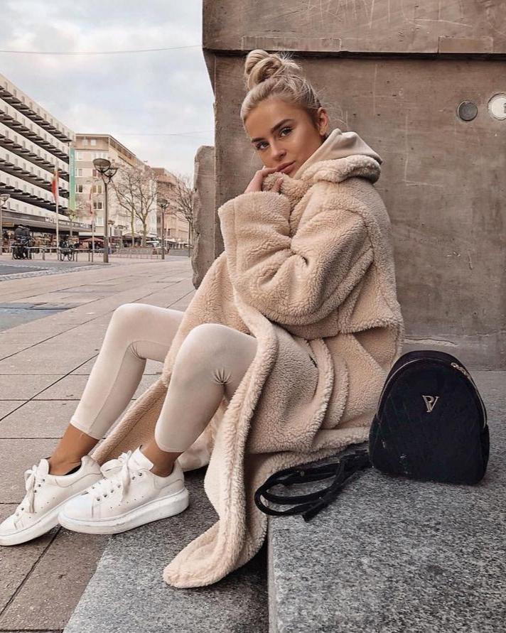 Zoe - Langer Teddymantel