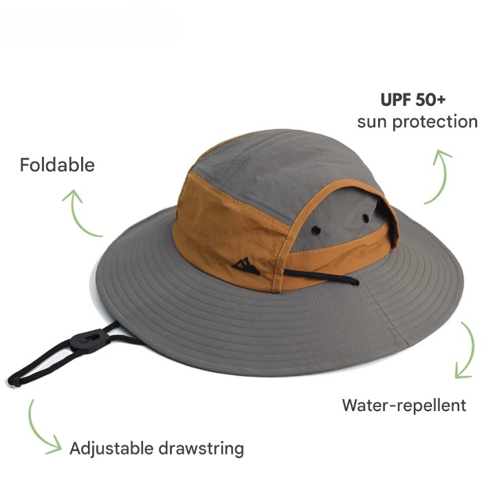 Faltbarer Outdoor-Sonnenhut mit UV-Schutz UPF 50+