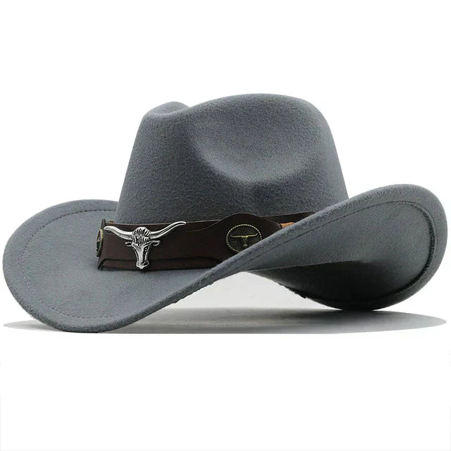 Western-Filzhut mit Stier-Schnallenband