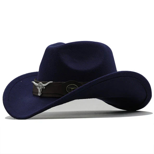 Western-Filzhut mit Stier-Schnallenband