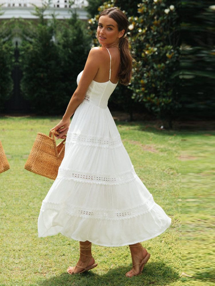 Sophie™ - Weiße Maxi Strandkleid