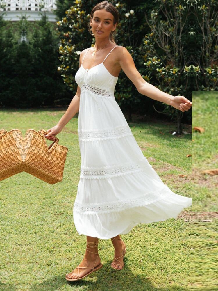 Sophie™ - Weiße Maxi Strandkleid