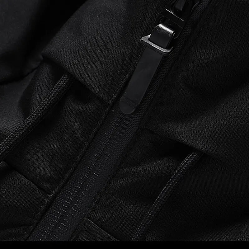 Herren Kapuzen-Winterjacke mit Taschen und Kordelzug