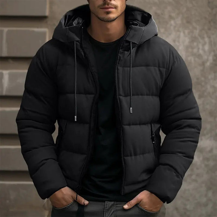 Herren Kapuzen-Winterjacke mit Taschen und Kordelzug