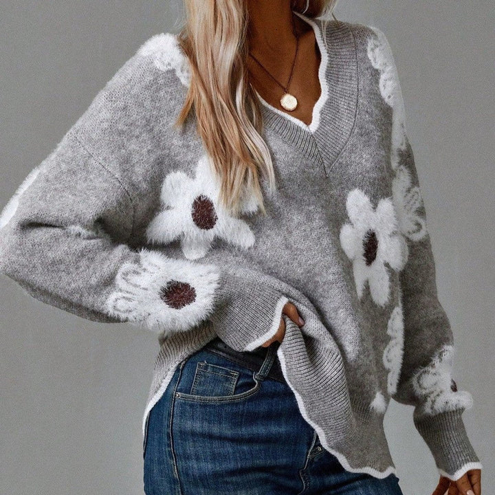 Camila | Maglione da donna a maniche lunghe con scollo a V