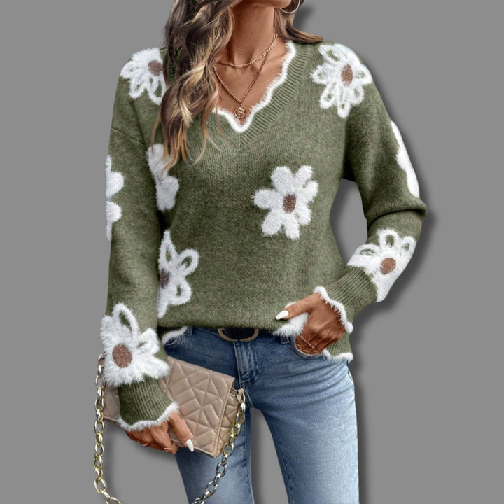 Camila | Maglione da donna a maniche lunghe con scollo a V