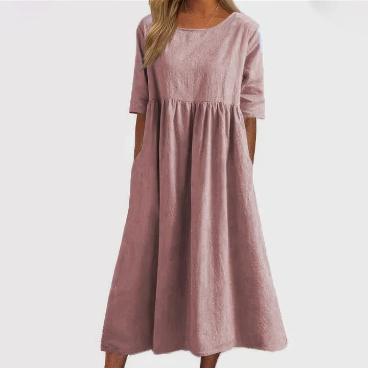 Maikee™ - Baumwollkleid mit Rundhalsausschnitt und Taschen