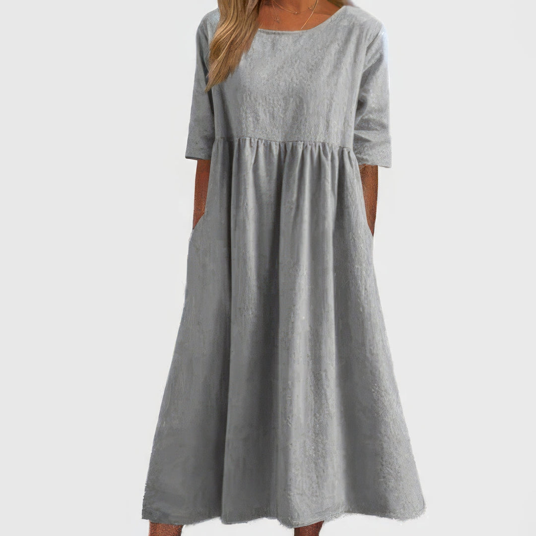 Maikee™ - Baumwollkleid mit Rundhalsausschnitt und Taschen