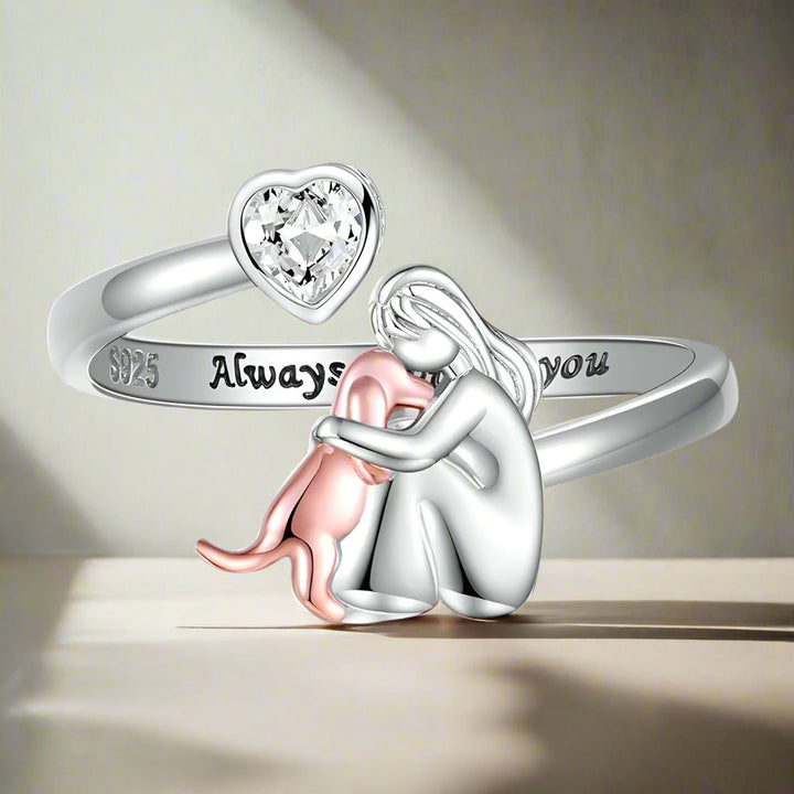 Anne™ - Ring mit Hundemotiv (Rosa)